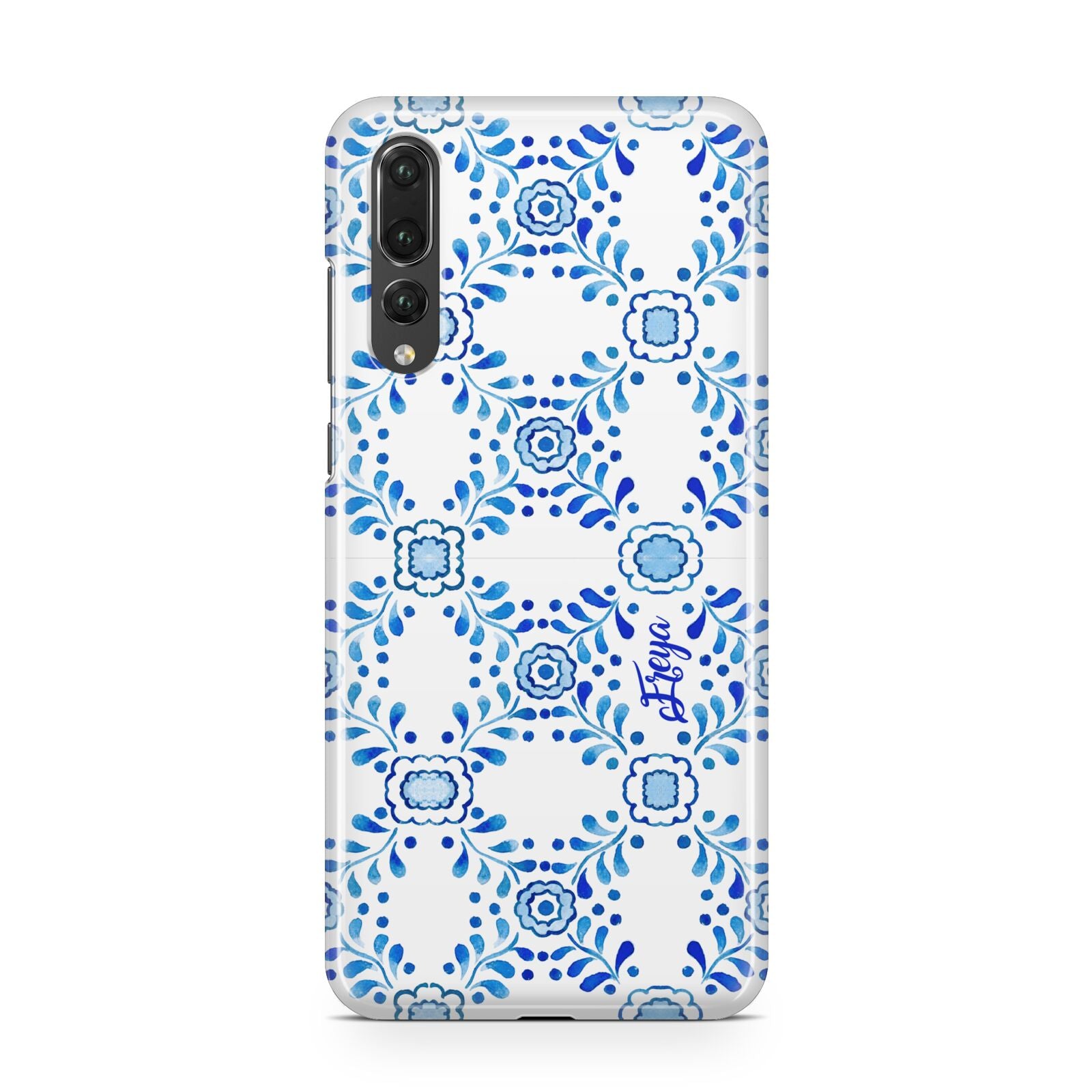 Personalised Floral Greek Tiles Huawei P20 Pro Phone Case