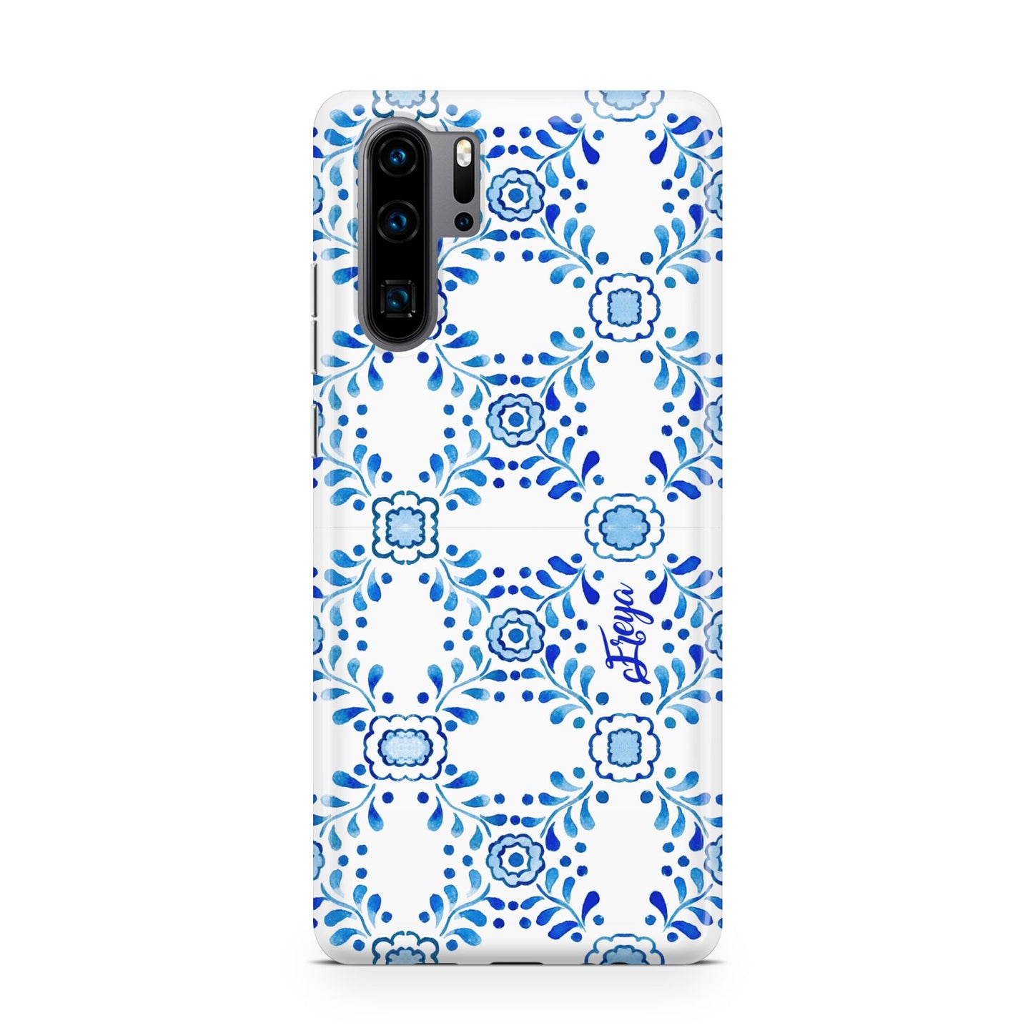 Personalised Floral Greek Tiles Huawei P30 Pro Phone Case