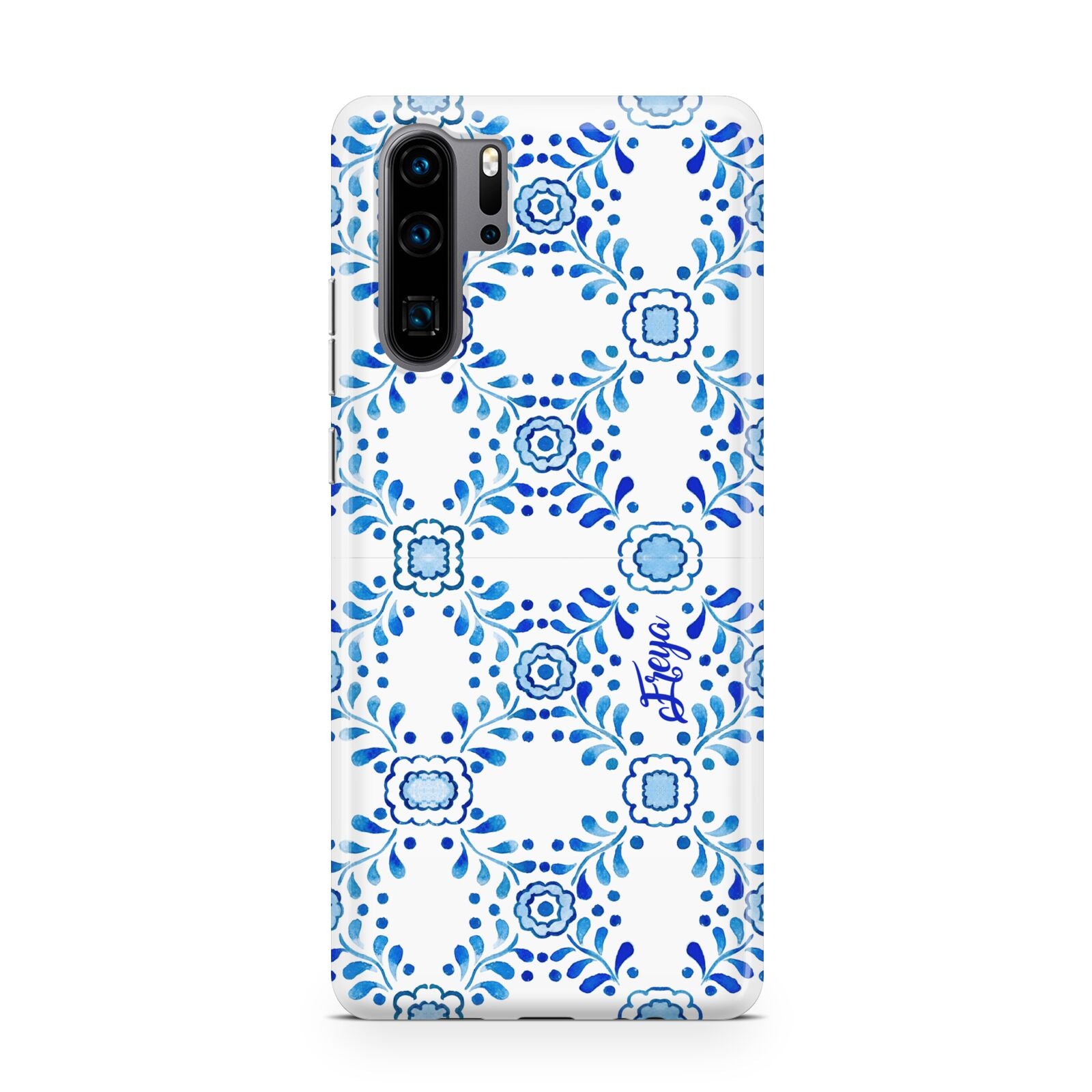 Personalised Floral Greek Tiles Huawei P30 Pro Phone Case