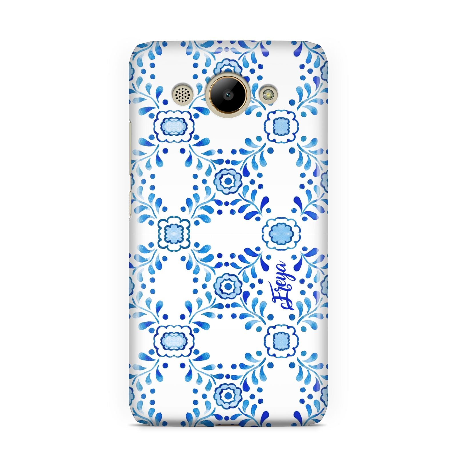 Personalised Floral Greek Tiles Huawei Y3 2017