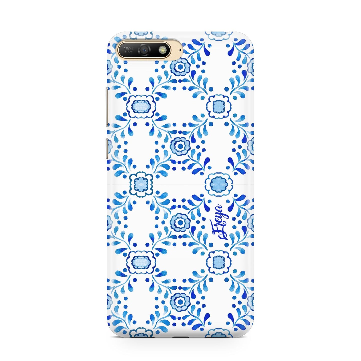 Personalised Floral Greek Tiles Huawei Y6 2018