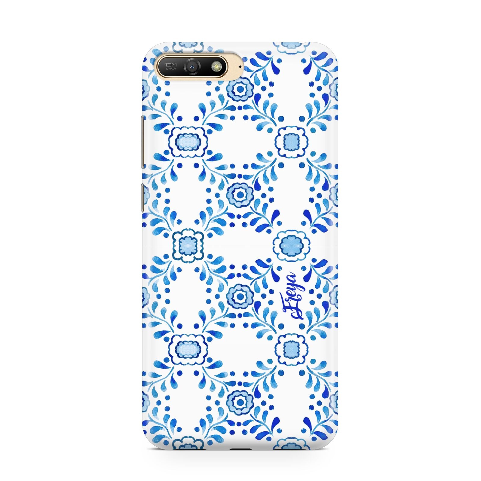 Personalised Floral Greek Tiles Huawei Y6 2018