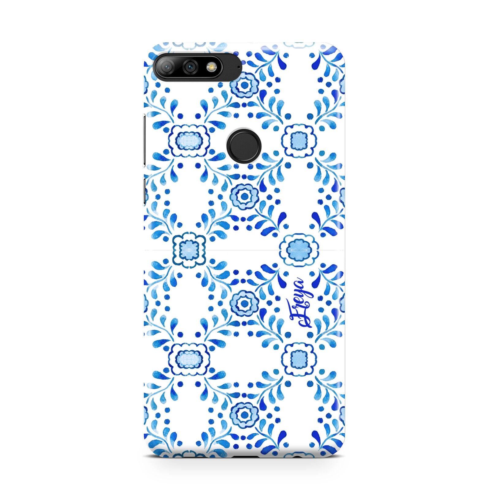 Personalised Floral Greek Tiles Huawei Y7 2018