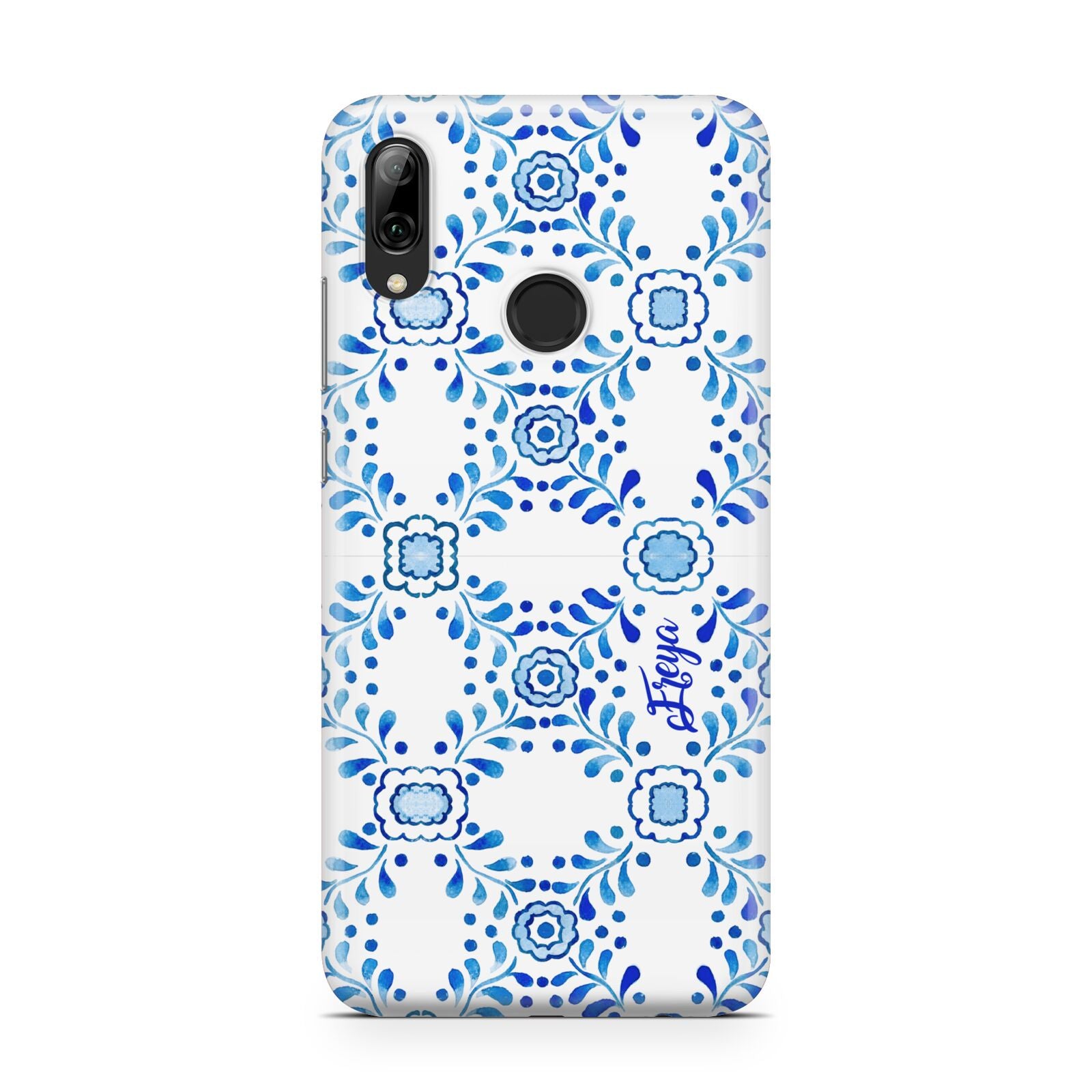 Personalised Floral Greek Tiles Huawei Y7 2019