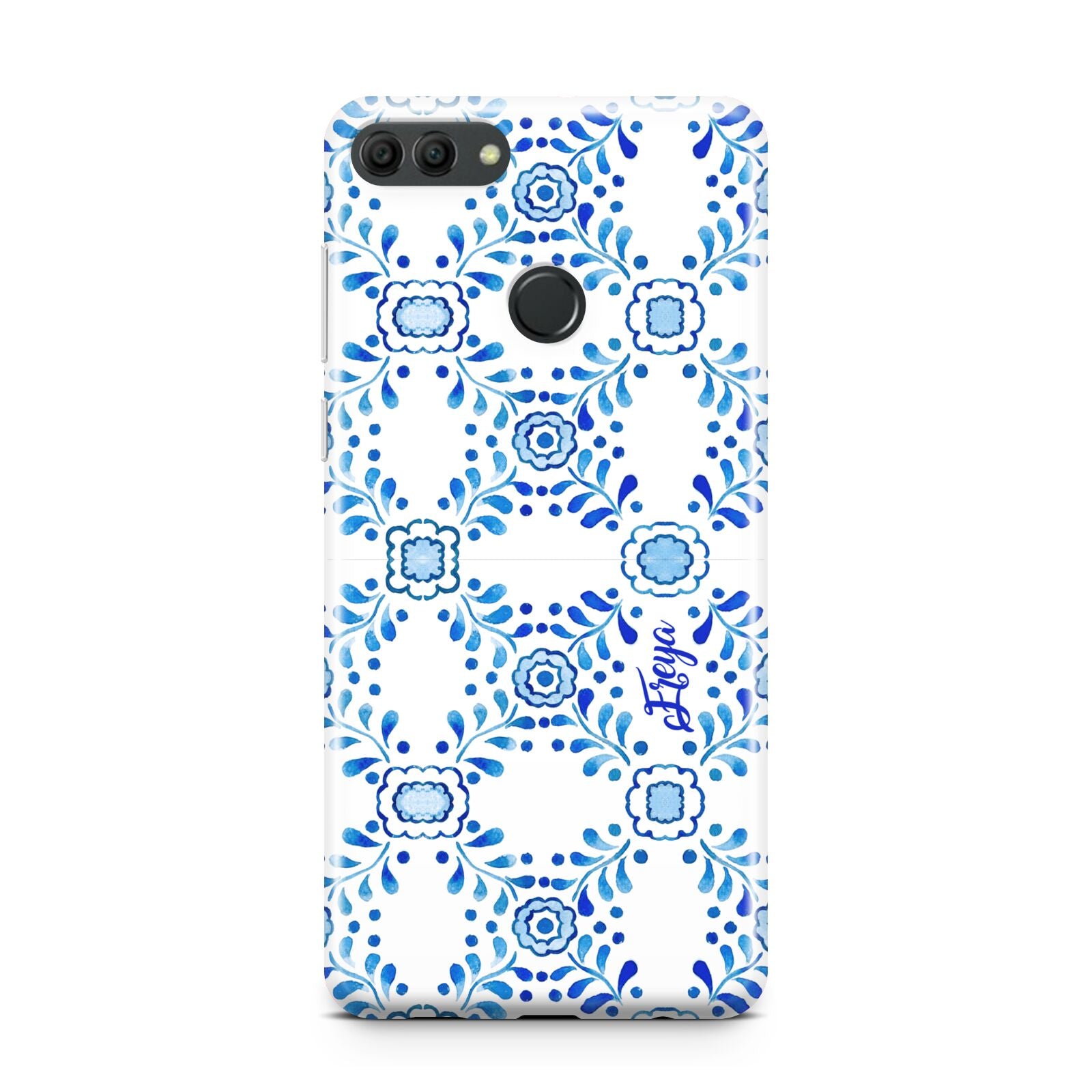 Personalised Floral Greek Tiles Huawei Y9 2018