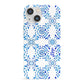 Personalised Floral Greek Tiles iPhone 13 Mini Full Wrap 3D Snap Case