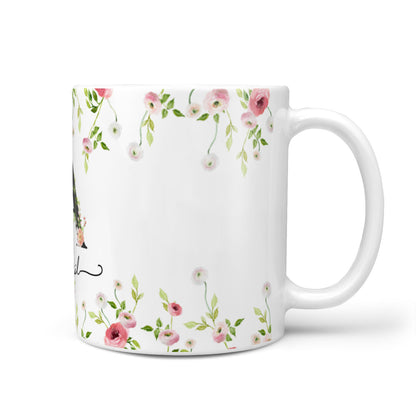 Personalised Floral Initial 10oz Mug