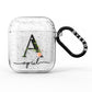 Personalised Floral Initial AirPods Glitter Case