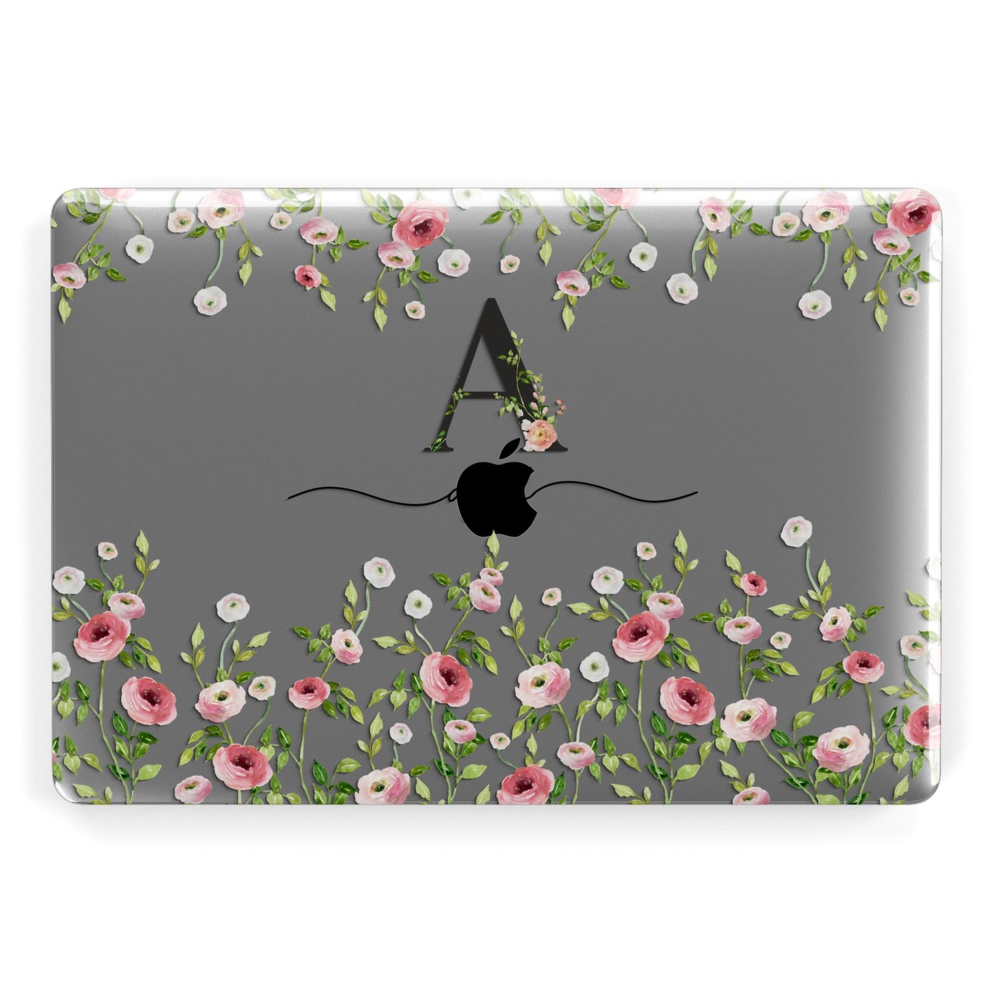 Personalised Floral Initial Apple MacBook Case