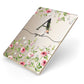 Personalised Floral Initial Apple iPad Case on Gold iPad Side View