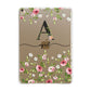 Personalised Floral Initial Apple iPad Gold Case