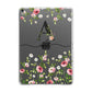 Personalised Floral Initial Apple iPad Grey Case