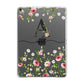 Personalised Floral Initial Apple iPad Grey Case