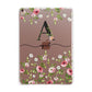 Personalised Floral Initial Apple iPad Rose Gold Case
