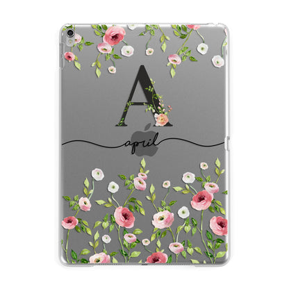 Personalised Floral Initial Apple iPad Silver Case