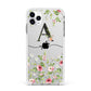 Personalised Floral Initial Apple iPhone 11 Pro Max in Silver with White Impact Case