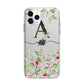 Personalised Floral Initial Apple iPhone 11 Pro in Silver with Bumper Case