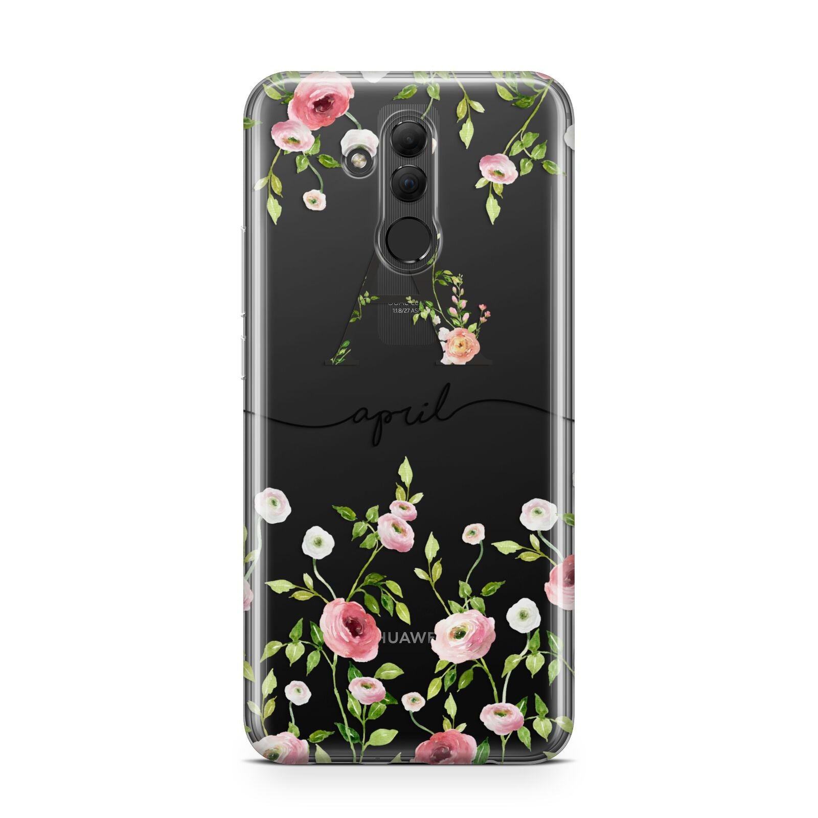 Personalised Floral Initial Huawei Mate 20 Lite