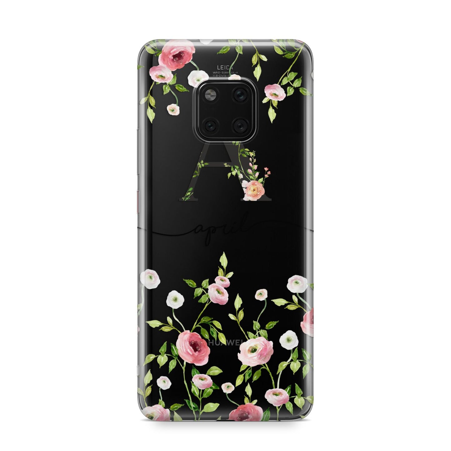 Personalised Floral Initial Huawei Mate 20 Pro Phone Case