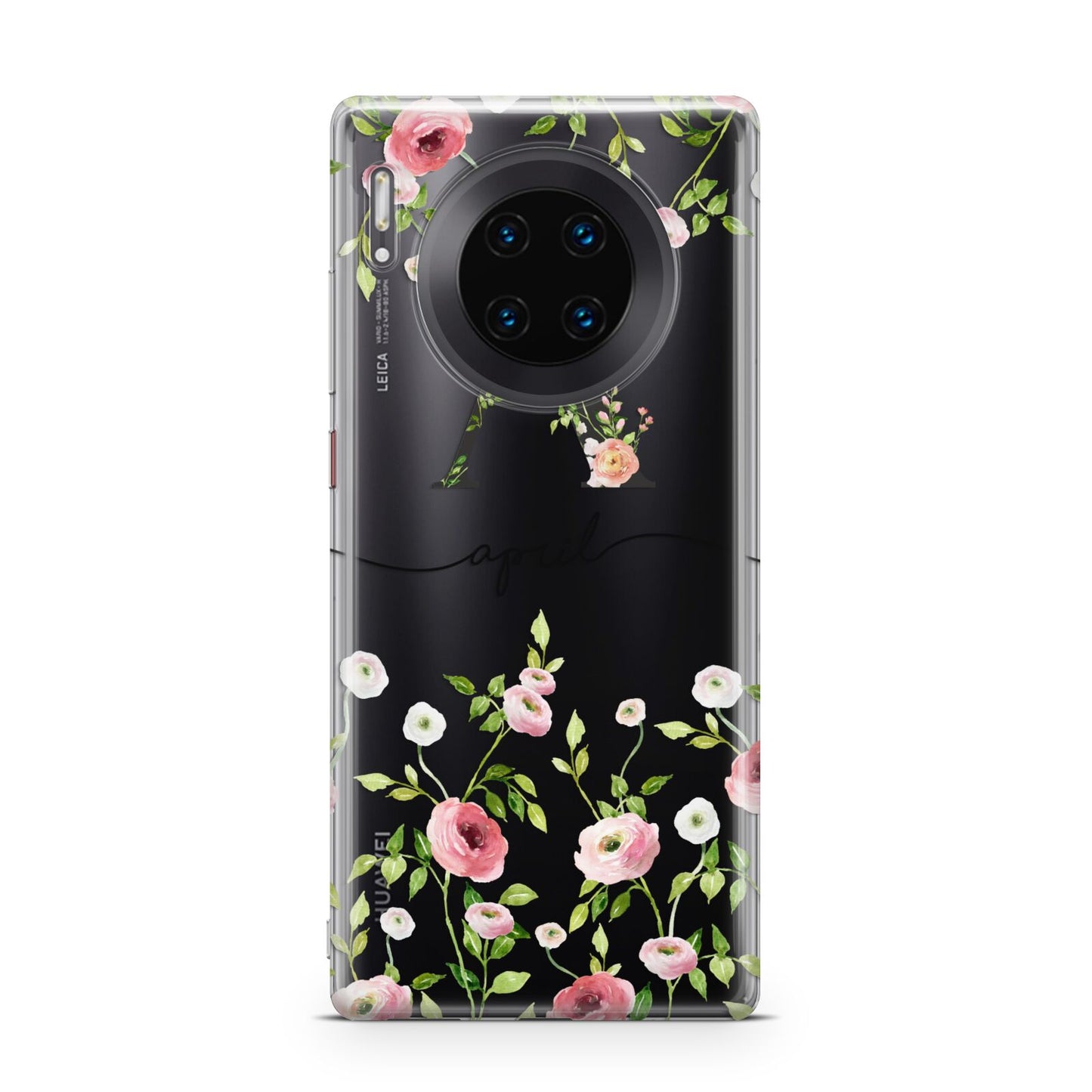 Personalised Floral Initial Huawei Mate 30 Pro Phone Case
