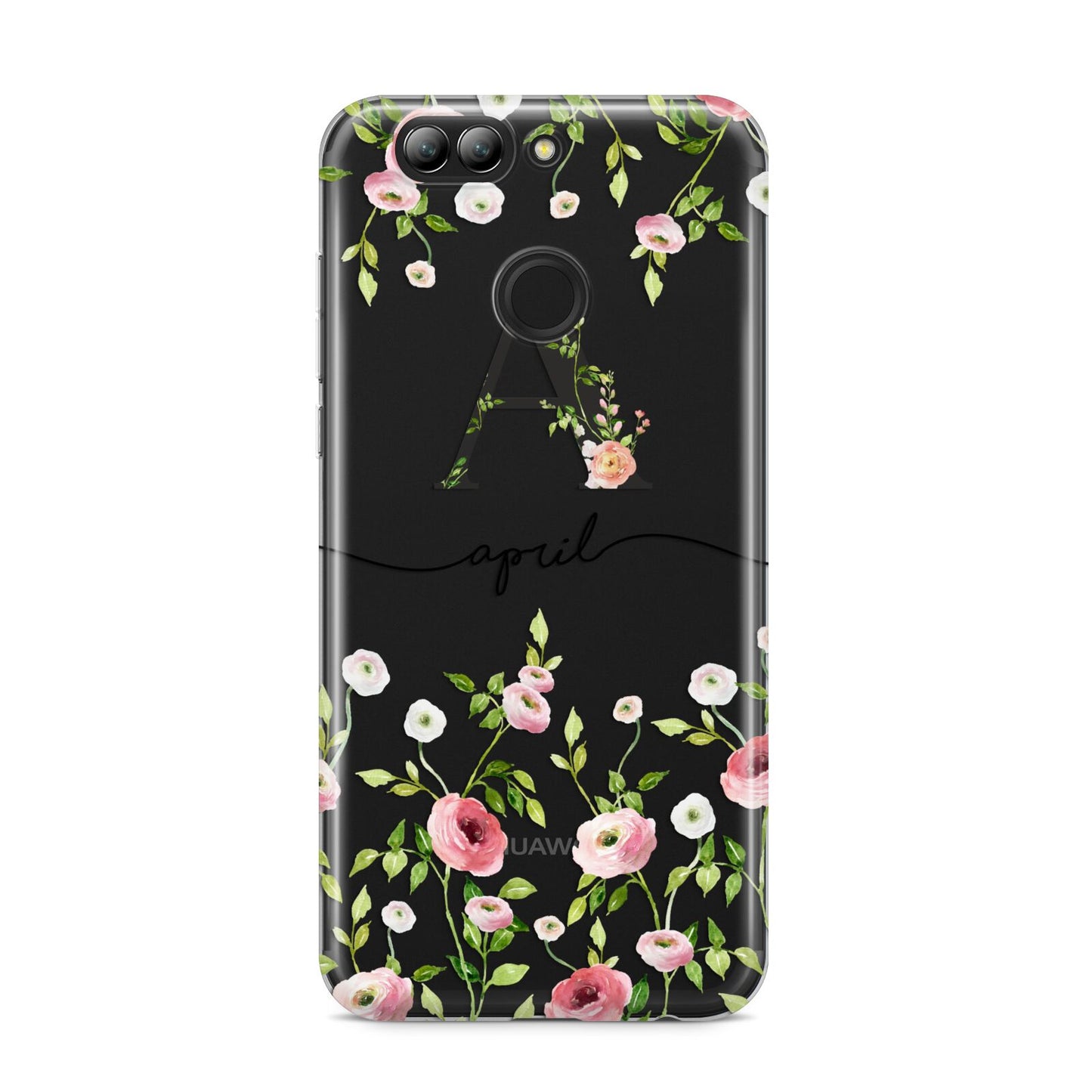 Personalised Floral Initial Huawei Nova 2s Phone Case
