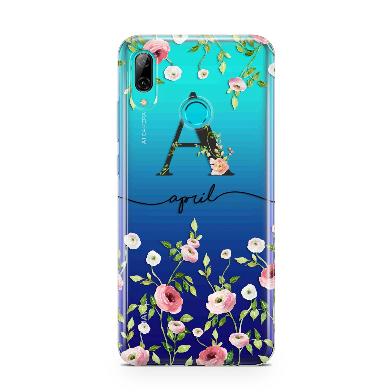 Personalised Floral Initial Huawei P Smart 2019 Case