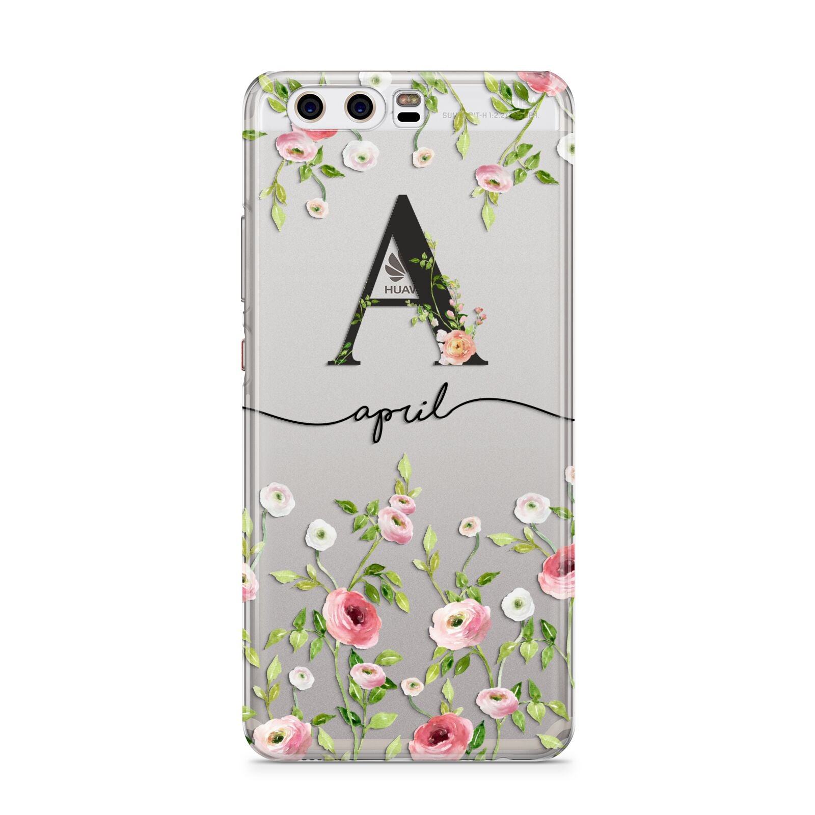 Personalised Floral Initial Huawei P10 Phone Case