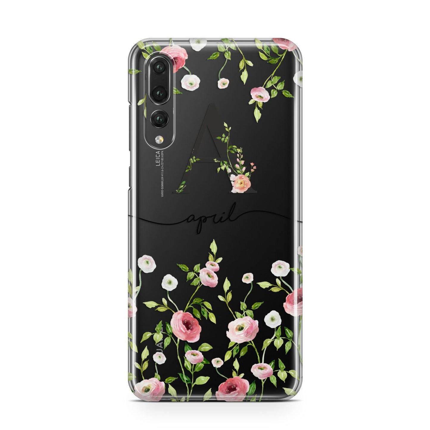 Personalised Floral Initial Huawei P20 Pro Phone Case