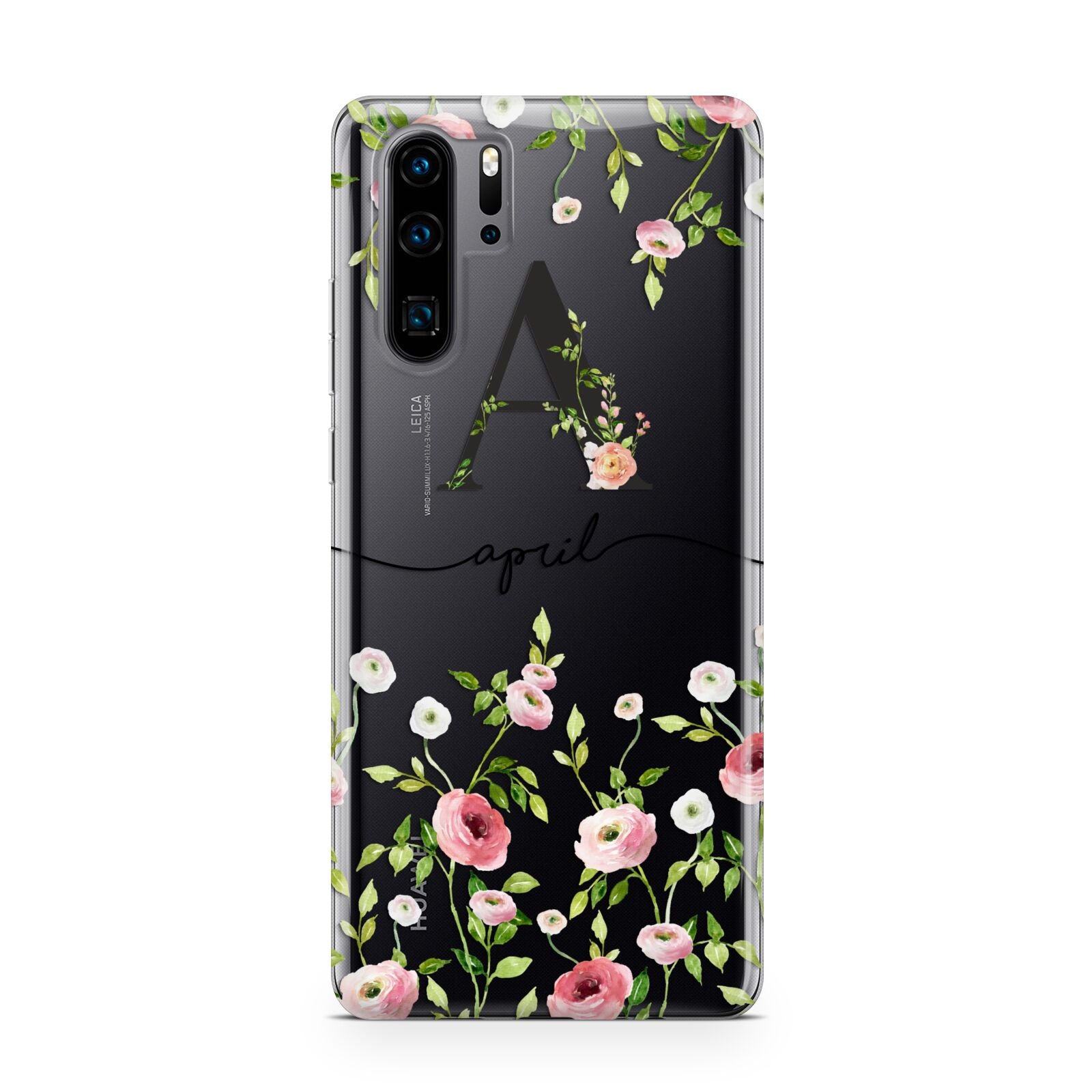 Personalised Floral Initial Huawei P30 Pro Phone Case