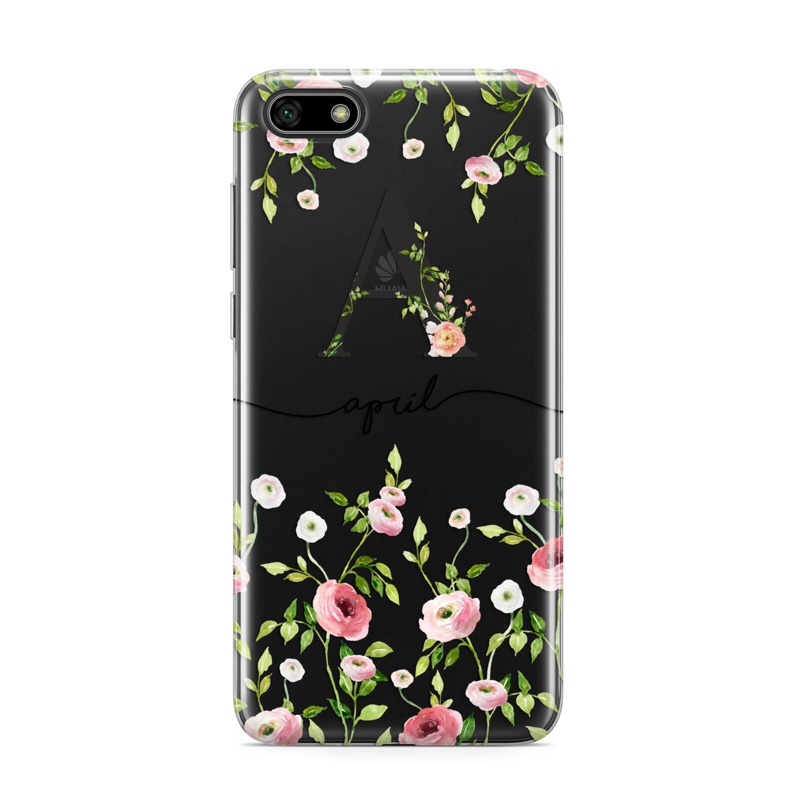 Personalised Floral Initial Huawei Y5 Prime 2018 Phone Case