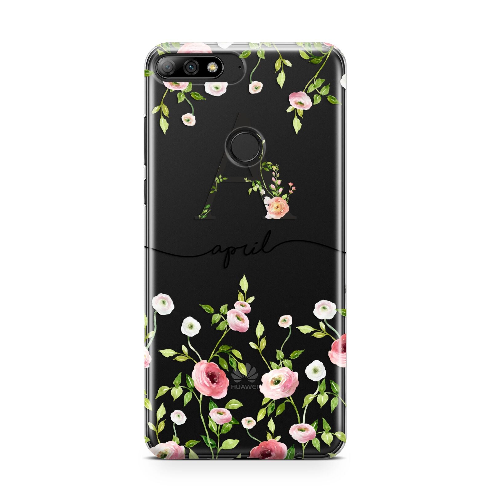 Personalised Floral Initial Huawei Y7 2018