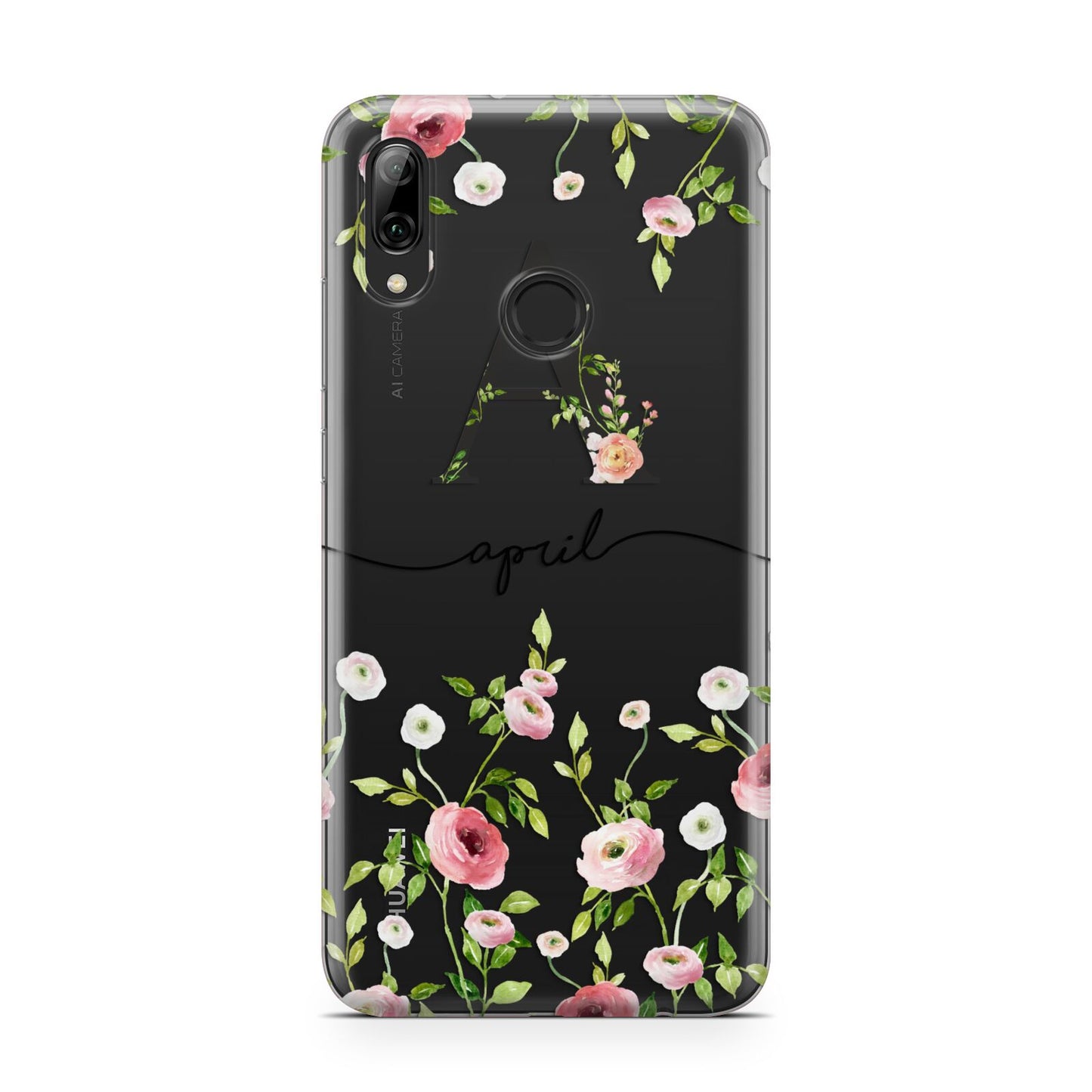 Personalised Floral Initial Huawei Y7 2019