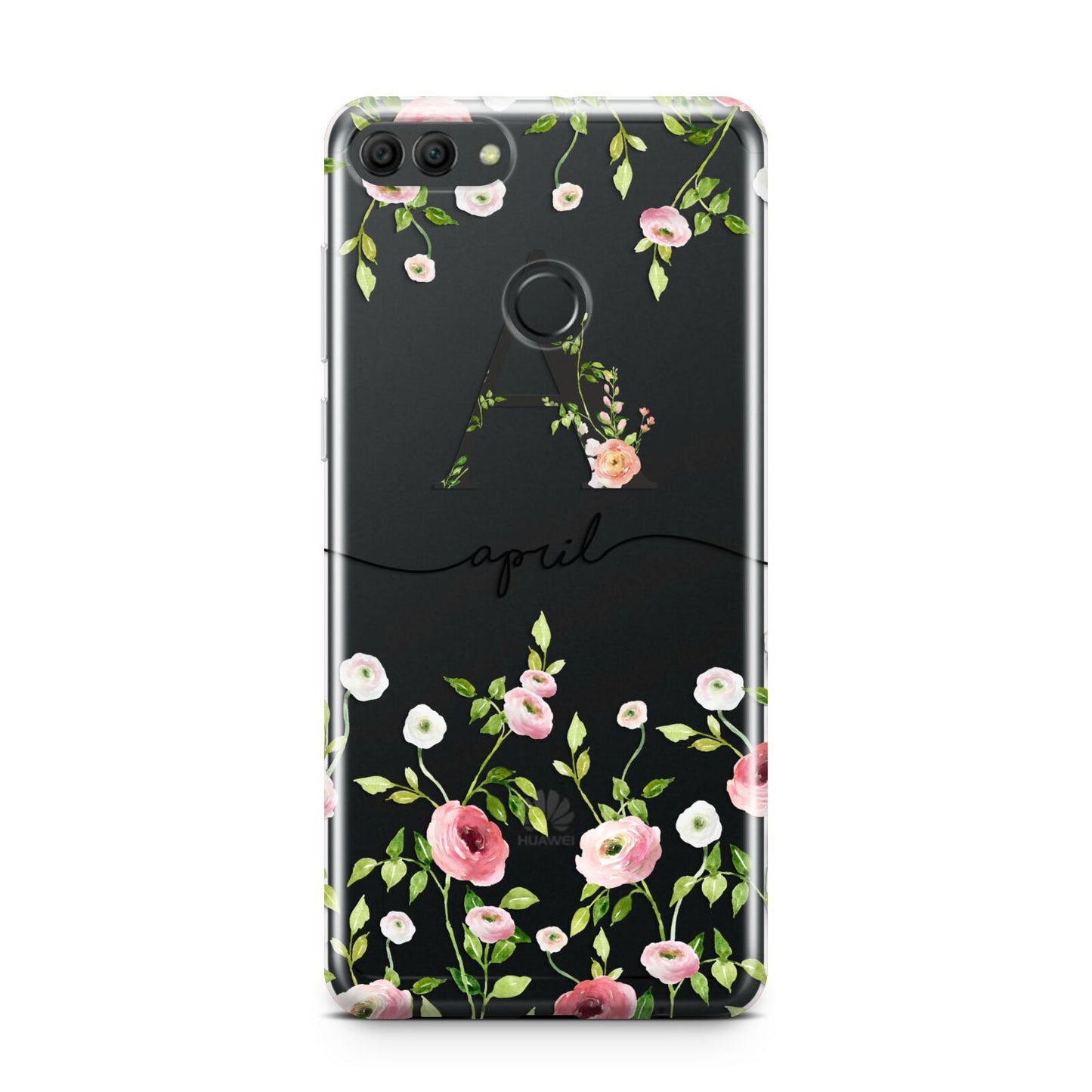 Personalised Floral Initial Huawei Y9 2018