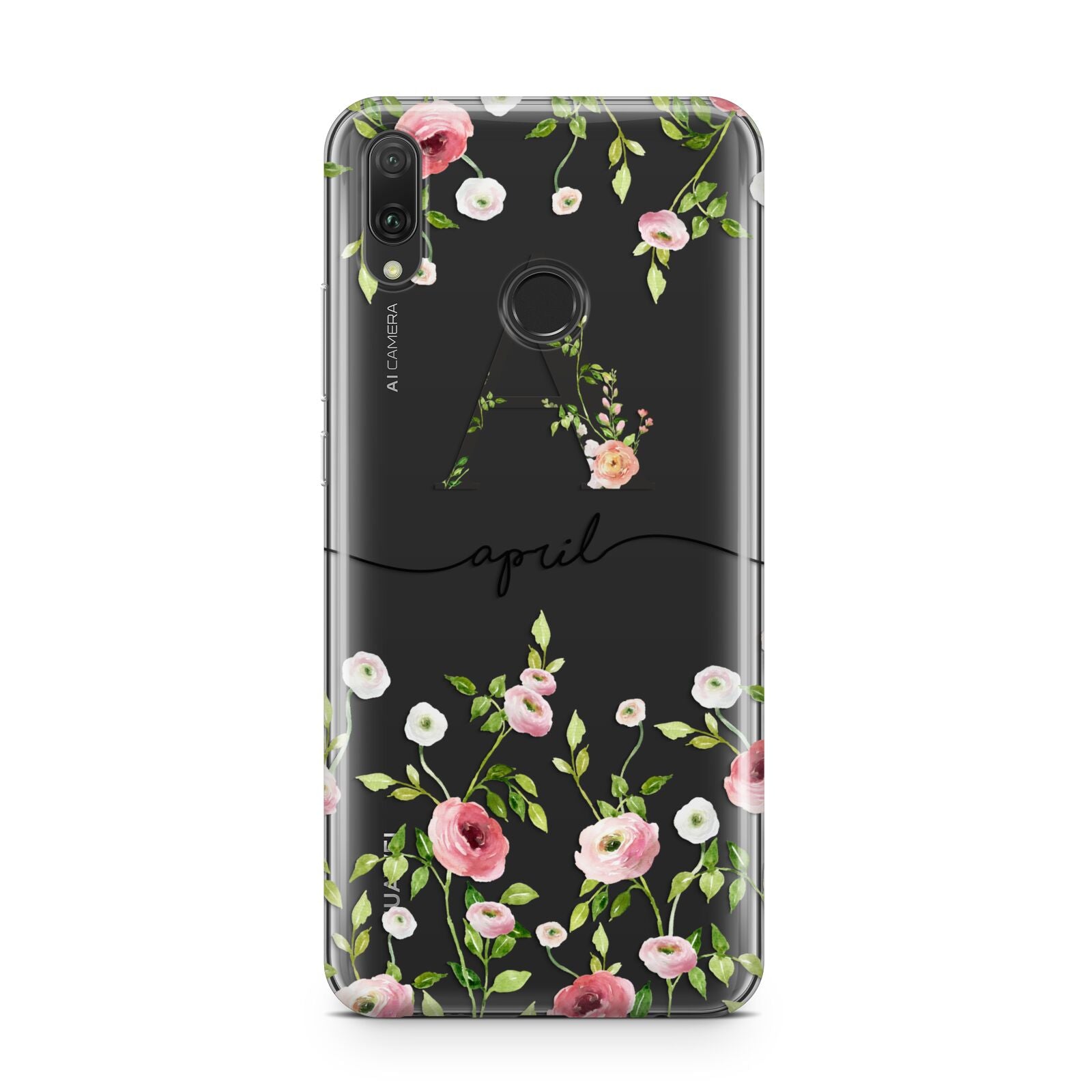Personalised Floral Initial Huawei Y9 2019