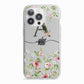 Personalised Floral Initial iPhone 13 Pro TPU Impact Case with White Edges