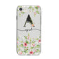 Personalised Floral Initial iPhone 8 Bumper Case on Silver iPhone