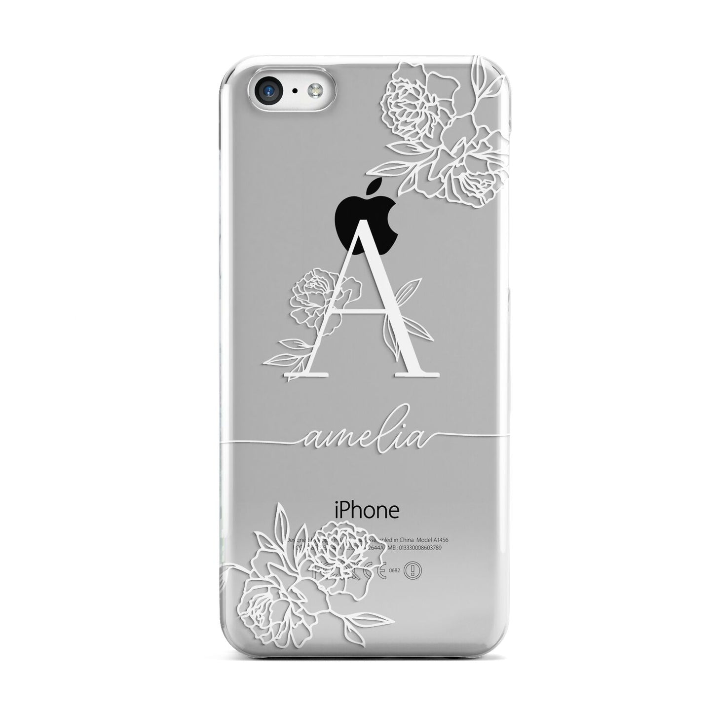 Personalised Floral Initial with Name Apple iPhone 5c Case