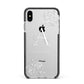 Personalised Floral Initial with Name Apple iPhone Xs Max Impact Case Black Edge on Silver Phone