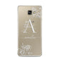 Personalised Floral Initial with Name Samsung Galaxy A3 2016 Case on gold phone