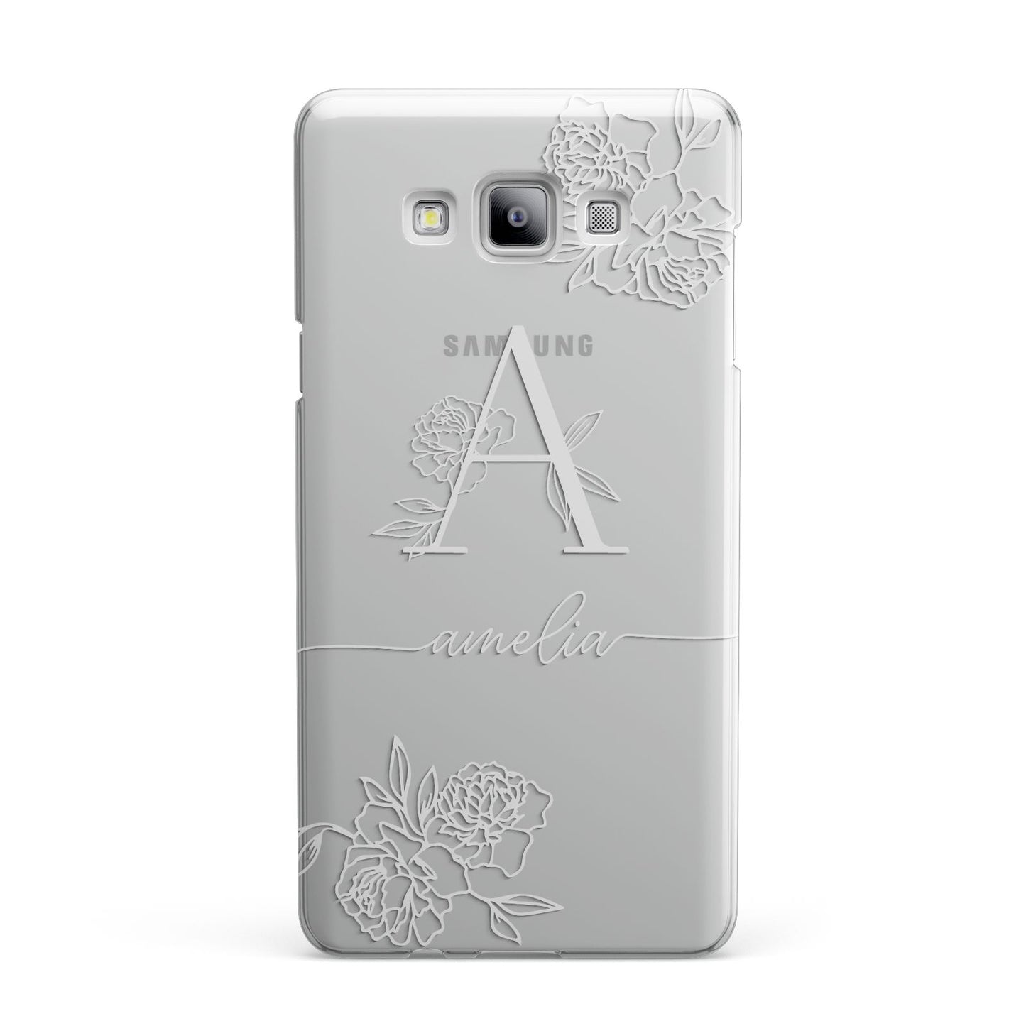 Personalised Floral Initial with Name Samsung Galaxy A7 2015 Case
