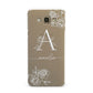 Personalised Floral Initial with Name Samsung Galaxy A8 Case
