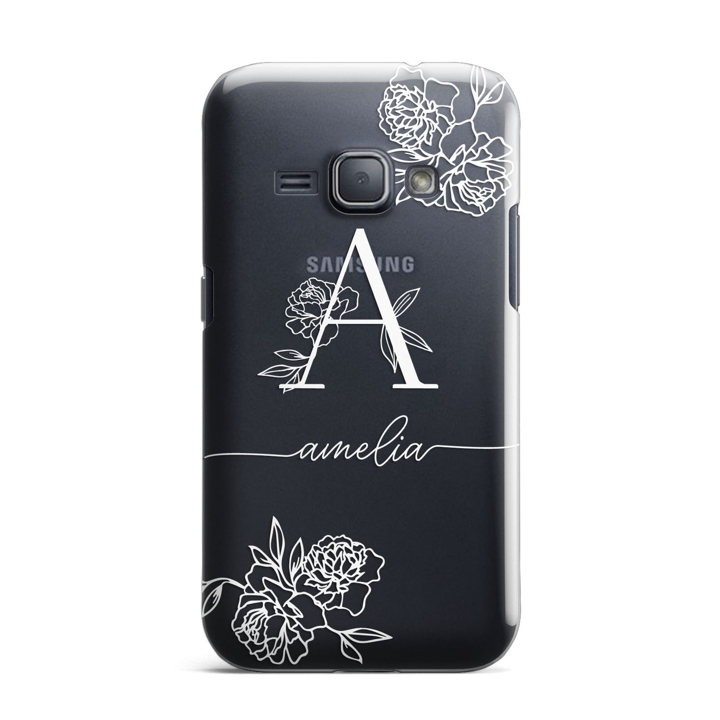 Personalised Floral Initial with Name Samsung Galaxy J1 2016 Case