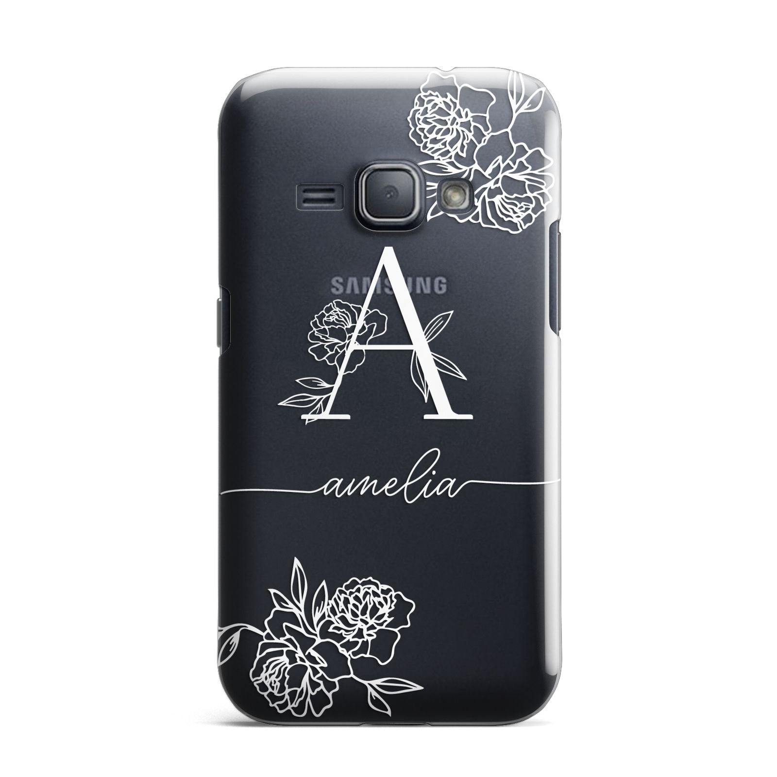 Personalised Floral Initial with Name Samsung Galaxy J1 2016 Case