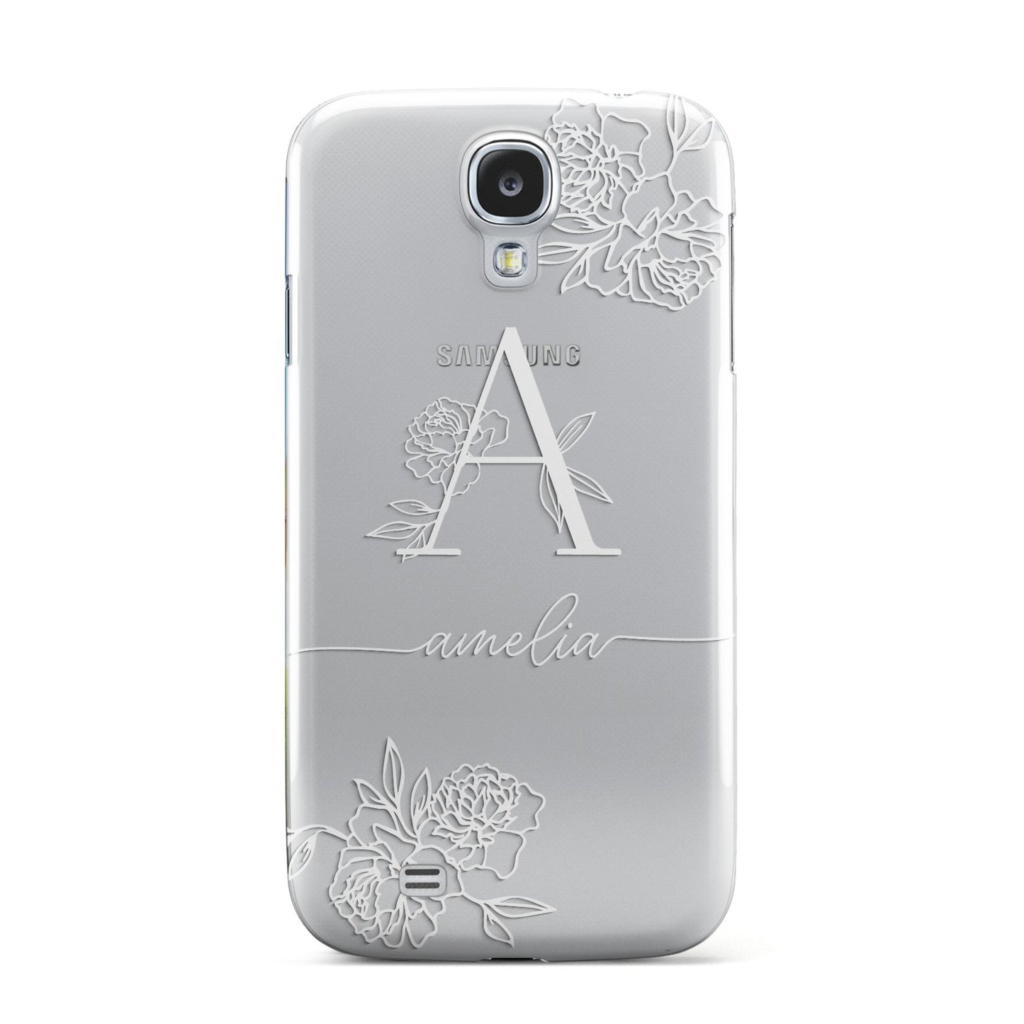 Personalised Floral Initial with Name Samsung Galaxy S4 Case