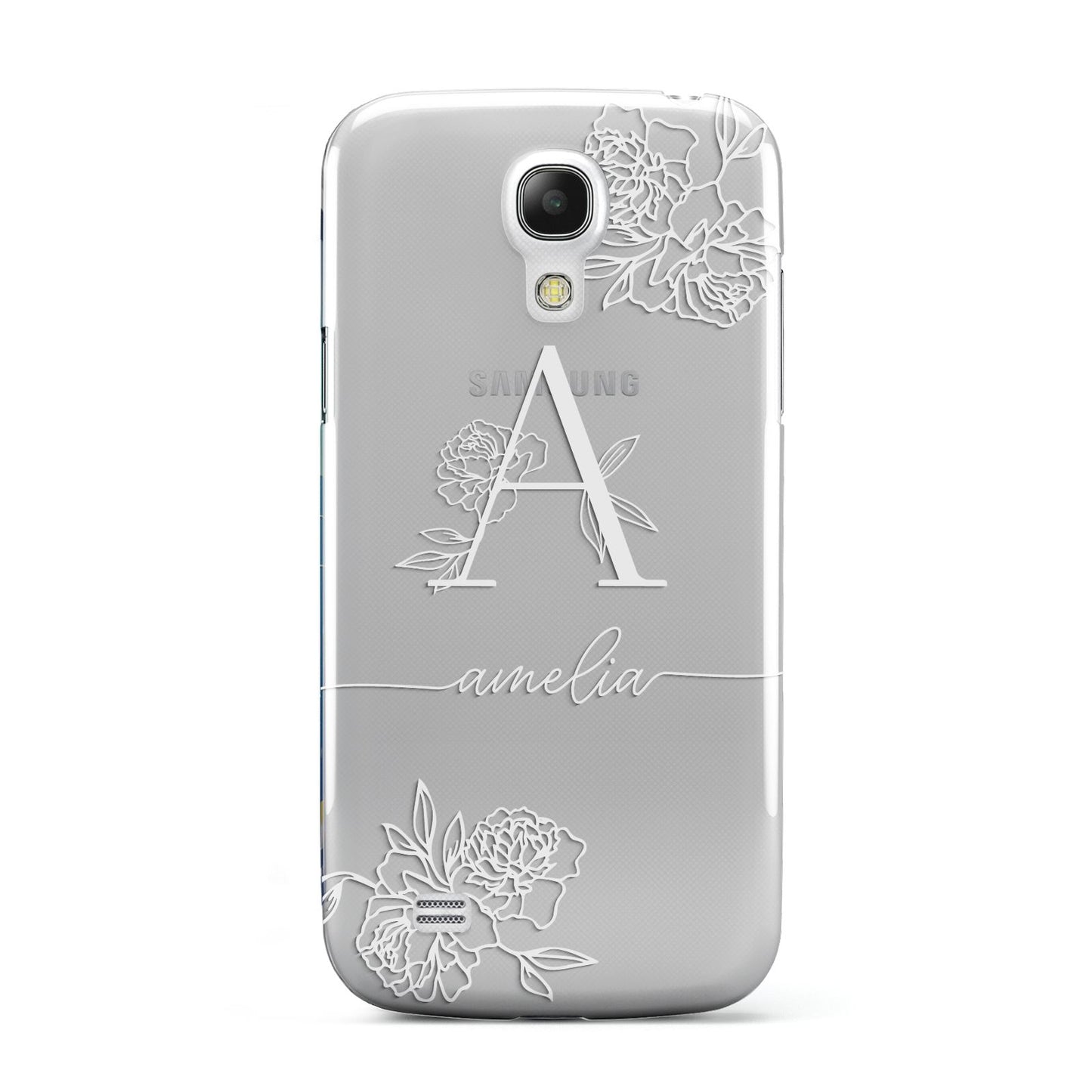 Personalised Floral Initial with Name Samsung Galaxy S4 Mini Case