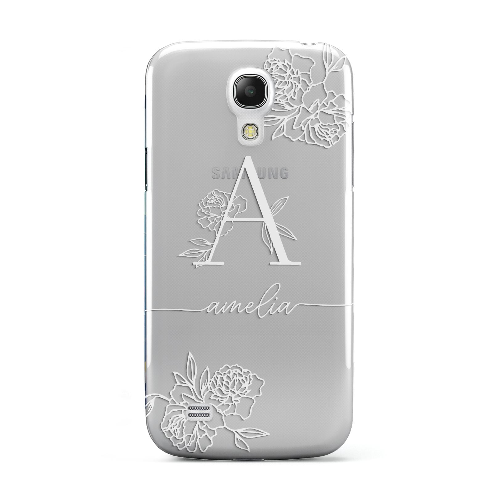 Personalised Floral Initial with Name Samsung Galaxy S4 Mini Case