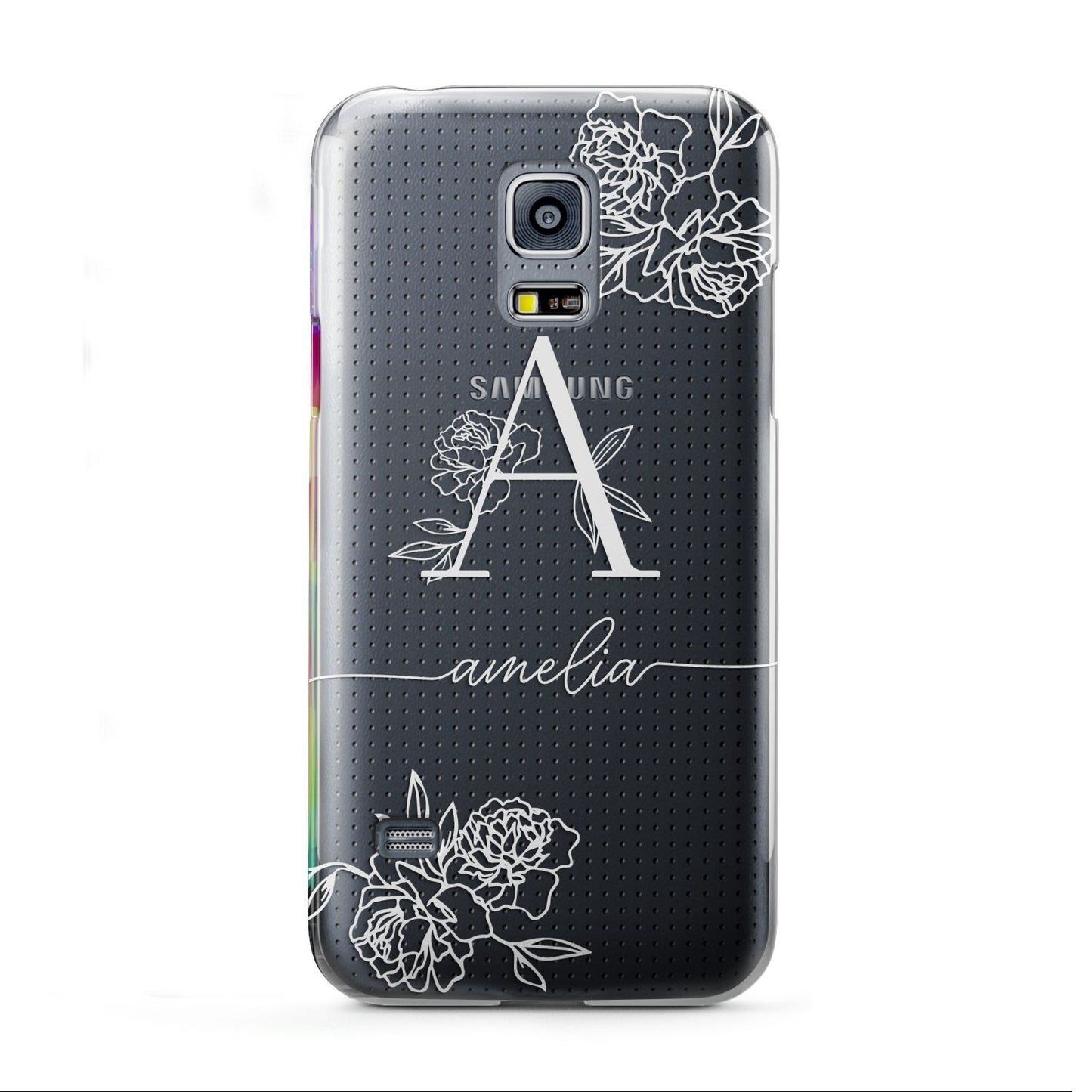 Personalised Floral Initial with Name Samsung Galaxy S5 Mini Case