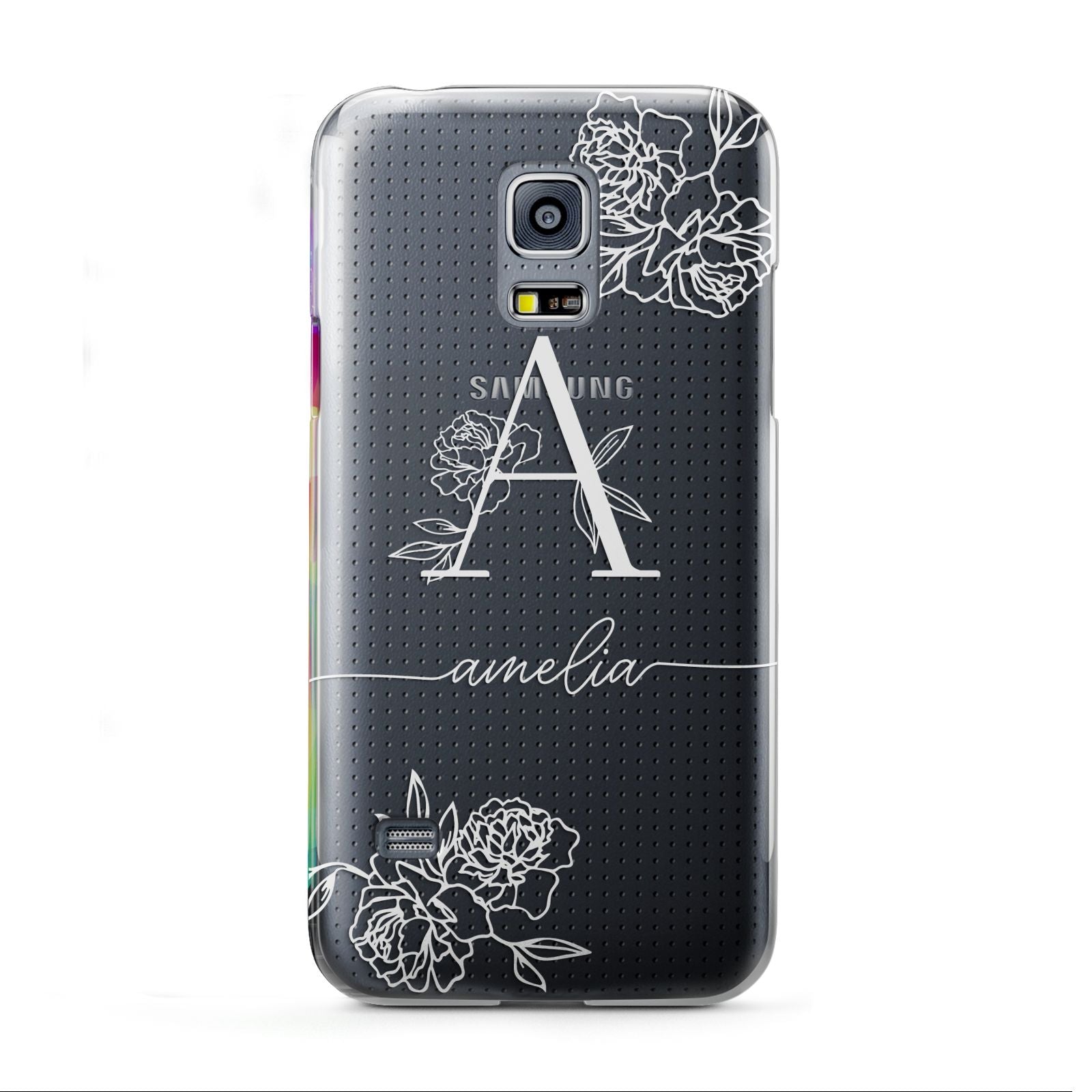 Personalised Floral Initial with Name Samsung Galaxy S5 Mini Case