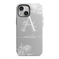 Personalised Floral Initial with Name iPhone 13 Mini Full Wrap 3D Tough Case