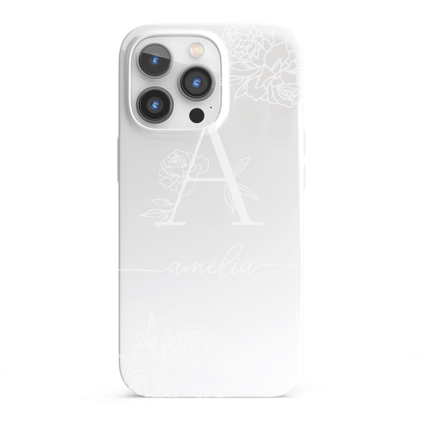 Personalised Floral Initial with Name iPhone 13 Pro Full Wrap 3D Snap Case